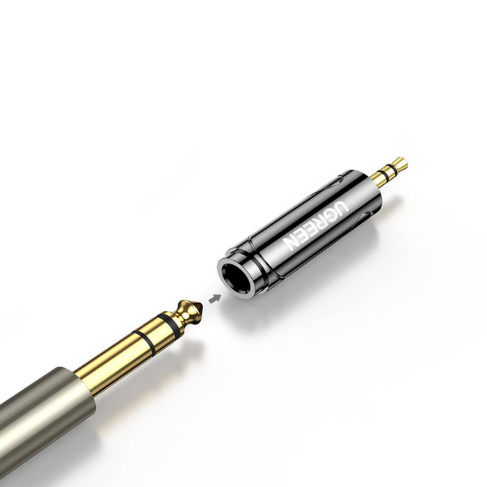 Ugreen adaptateur audio de 3,5 mm (mâle) à mini jack 6,35 mm (femelle) gris (AV168)