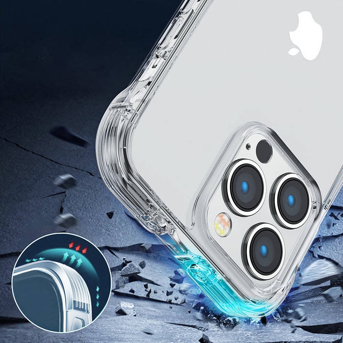 Custodia Cover Joyroom Defender Series per iPhone 14 Pro Max Cover con gancio corazzata trasparente (JR-14H4)