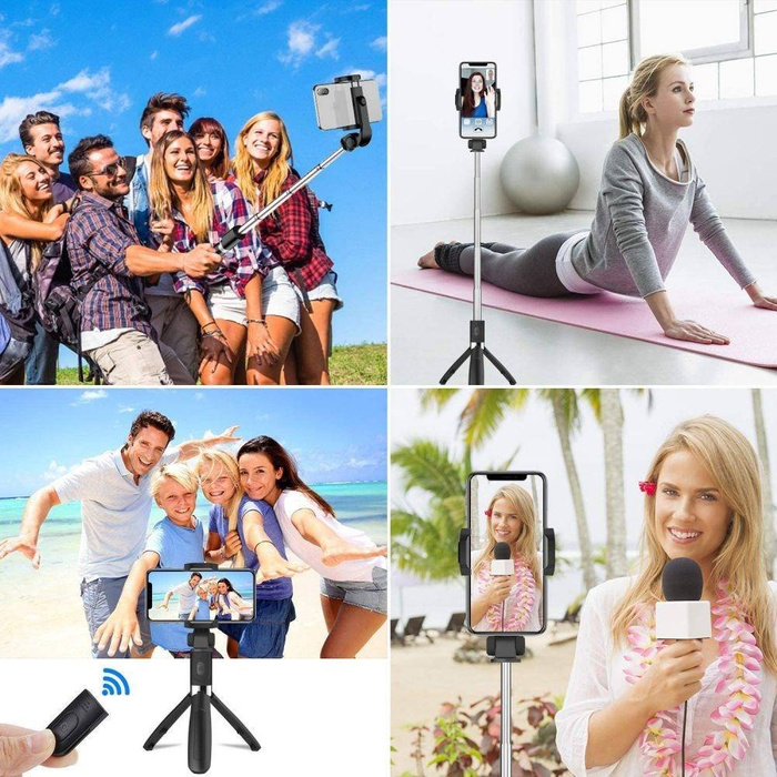 TECH-PROTECT L01S WIRELESS SELFIE STICK TRIPOD BLACK BLACK