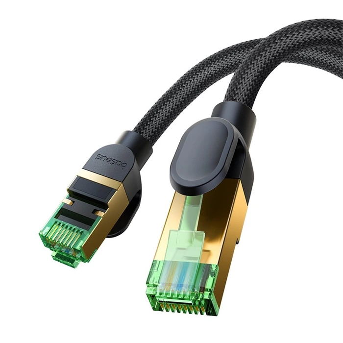 Braided network cable cat.8 Baseus Ethernet RJ45, 40Gbps, 5m (black)