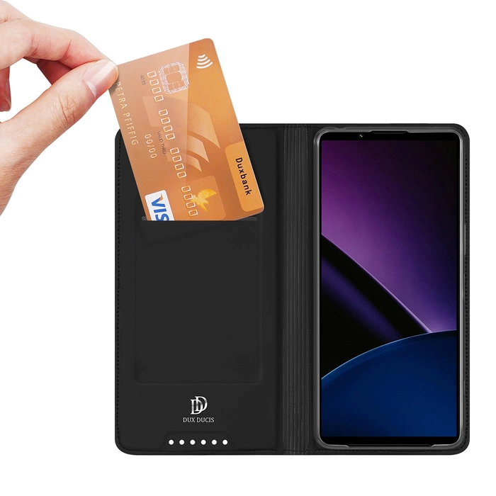 Dux Ducis Skin Pro pouzdro s klopou a slotem na kartu pro Sony Xperia 1VI - černé