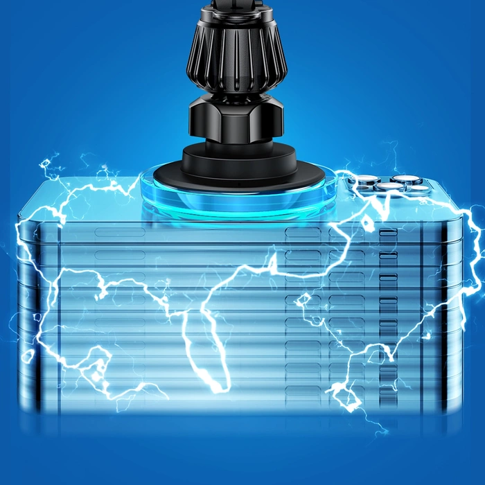 Joyroom uchwyt samochodowy do telefonu z ładowarką indukcyjną Qi 15W (kompatybilną z MagSafe) na kratkę nawiewu srebrny (JR-ZS291)