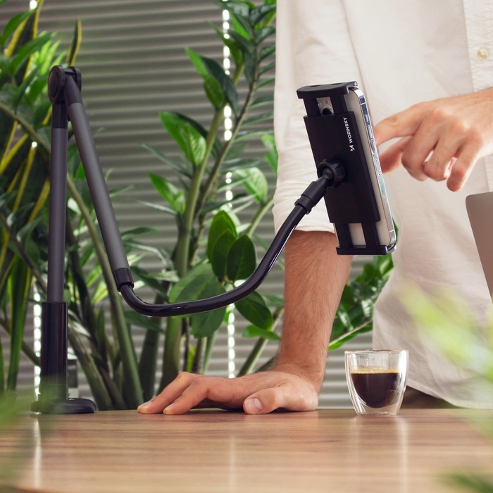 ANJ-85+25 Clip Wozinsky Desk Porte-tablette avec bras extensible noir