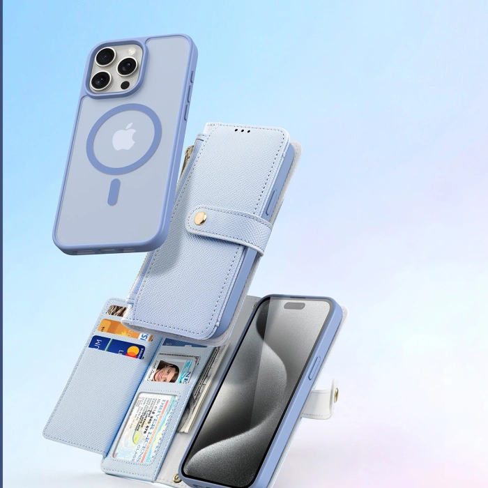 Dux Ducis Lawa Lederhülle für iPhone 15 Pro Max - Blau