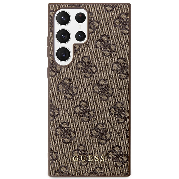 Coque Guess GUHCS23LG4GFBR S23 Ultra S918 marron/marron dur case 4G Metal Gold Logo Case