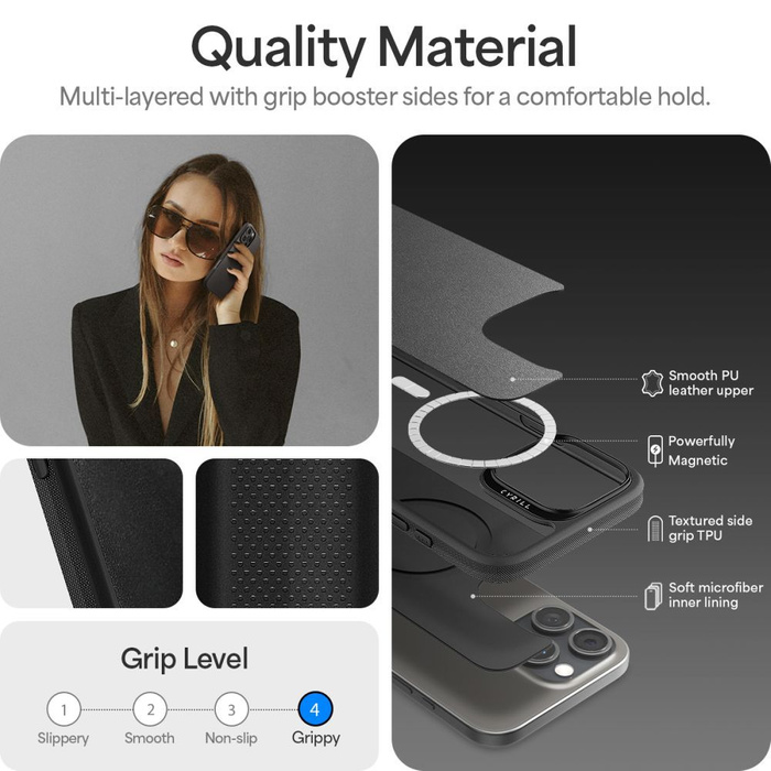 Funda Spigen Mag MagSafe IPhone CYRILL KAJUK CLASSIC CHARM 16 PRO MAX NEGRO