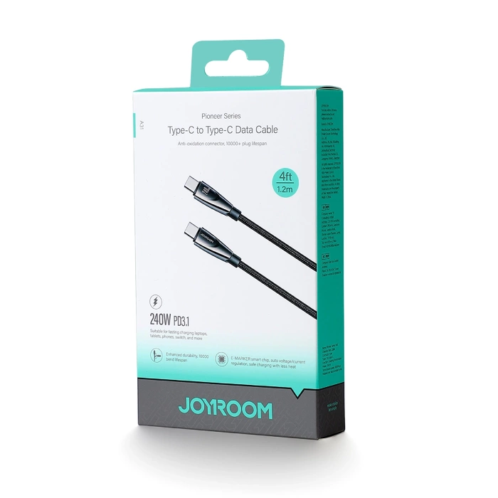 Joyroom Pioneer Series SA31-CC5 cable USB-C / USB-C 240W 1,2m - negro