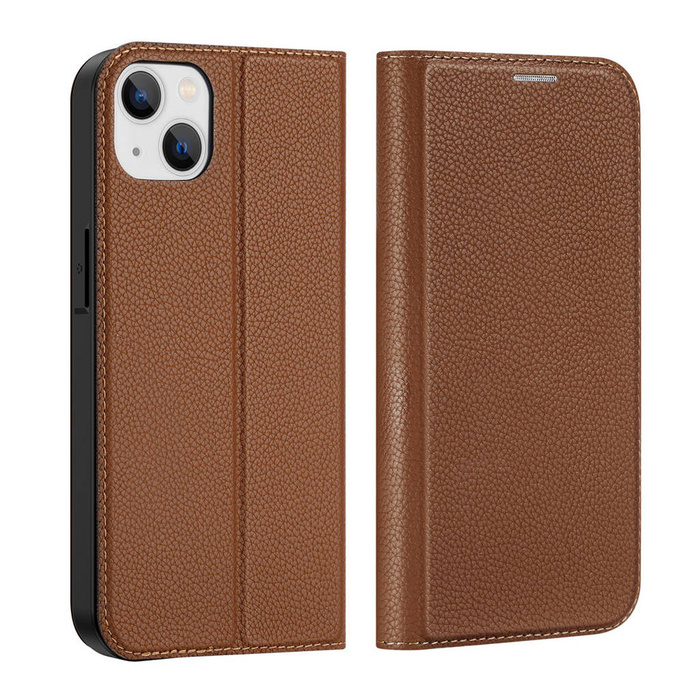 Dux Ducis Skin X2 para iPhone 14 Max con solapa magnética marrón