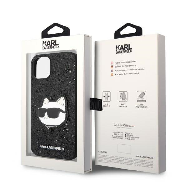 Karl Lagerfeld KLHCP14MG2CPK iPhone 14 Plus 6,7" black/black hardcase Glitter Choupette Patch