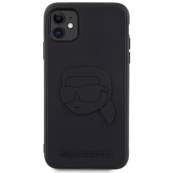 Karl Lagerfeld KLHCN613DRKNK iPhone 11 / Xr 6.1" nero/nero durocase Gomma Karl Head 3D