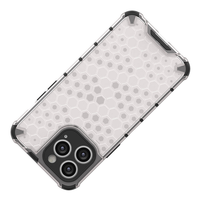 Coque nid d&#39;abeille pour iPhone 14 Pro coque blindée hybride noire