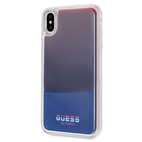 Telefontok GUESS Apple iPhone Xs Max California Glow In The Dark Blue Hardcase