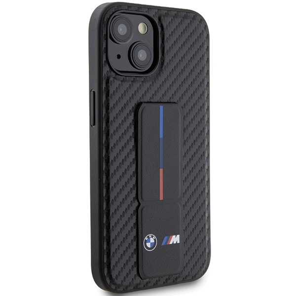 Coque Bmw Bmhcp15sgspcck IPhone 15 6.1" Black/Black Hardcase Grip Stand Smooth &amp; CarbonCase