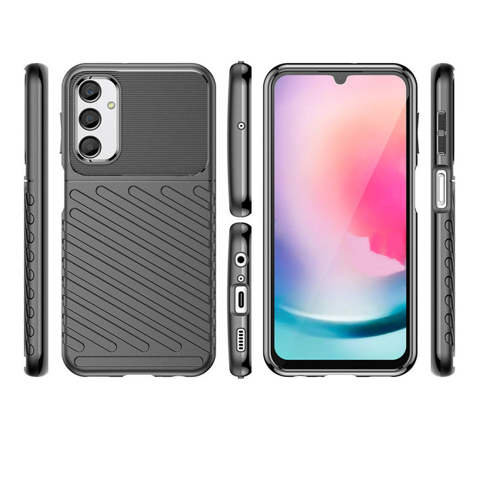 Pouzdro Thunder Case pro Samsung Galaxy A24 4G silikonové pancéřové pouzdro černé