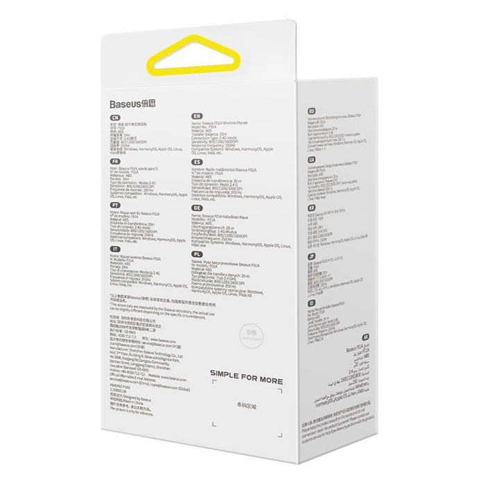 Bezprzewodowa myszka Baseus F01A 2.4G 1600DPI (szara)