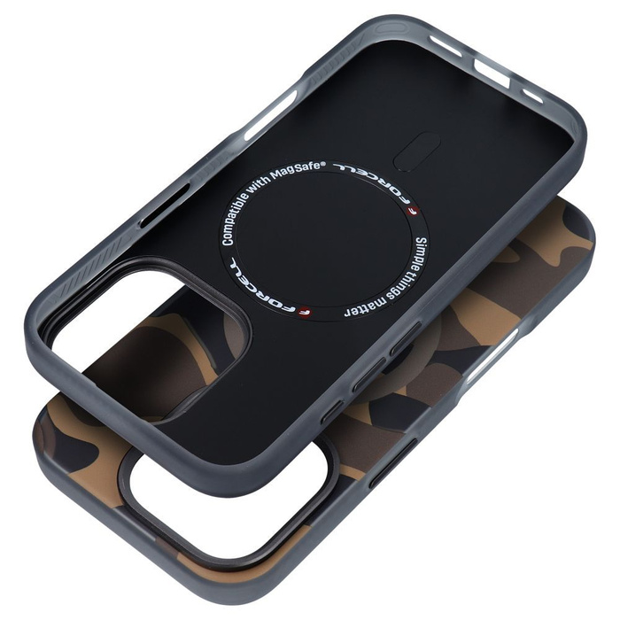 Etui na iPhone 16 PRO Forcell F-Protect Levels Dual Layer 4D technology zgodny z MagSafe Military Drop-Test desert camo