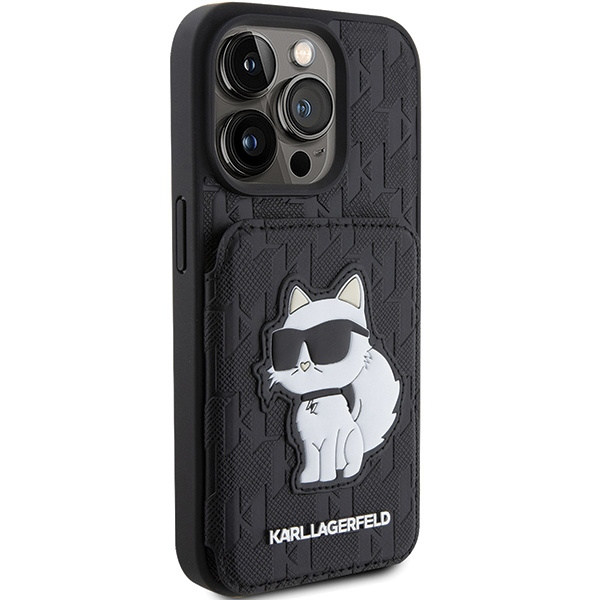 Karl Lagerfeld KLHCP15XSAKCNSCK iPhone 15 Pro Max 6.7" noir/noircase Saffiano Cardslots et Stand Monogram Choupette