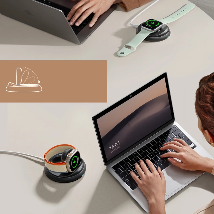 Joyroom JR-W12 foldable inductive charger for Apple Watch - black