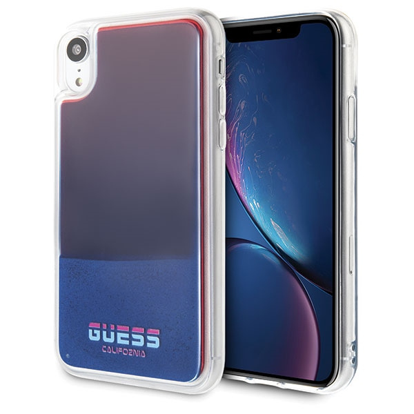 Puzdro guess Apple iPhone XR červené / červené tvrdé puzdro California Glow in the dark Case 