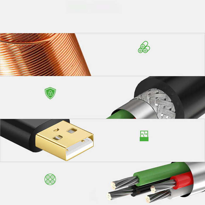 Câble d&#39;extension actif Ugreen USB-A (mâle) - USB-A (femelle) USB 2.0 480Mbps 15m noir (US121)