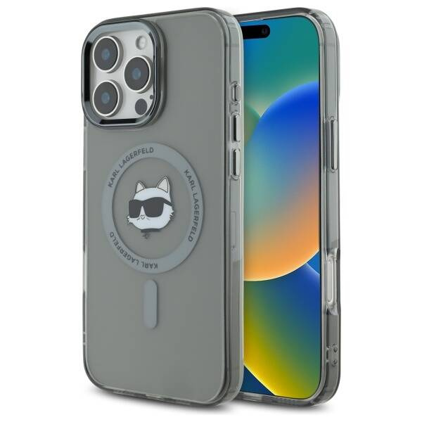 Etui Karl Lagerfeld iPhone 16 Pro 6.3" czarny/black hardcase IML Metal Choupette Head MagSafe