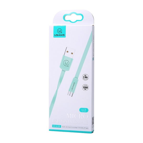 USAMS MicroUSB Flat Cable 1.2m Blue