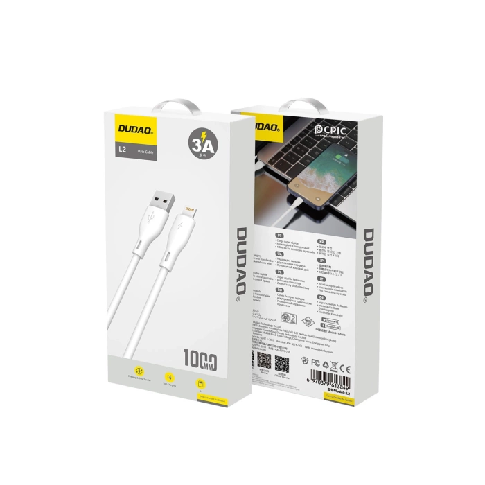 Câble Dudao câble USB / Lightning 5A 1m blanc (L2L 1m blanc)