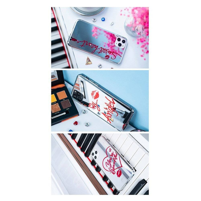 Kingxbar Angel tükör tok, valódi Swarovski kristályokkal díszítve iPhone 11 Pro Max tükör átlátszó