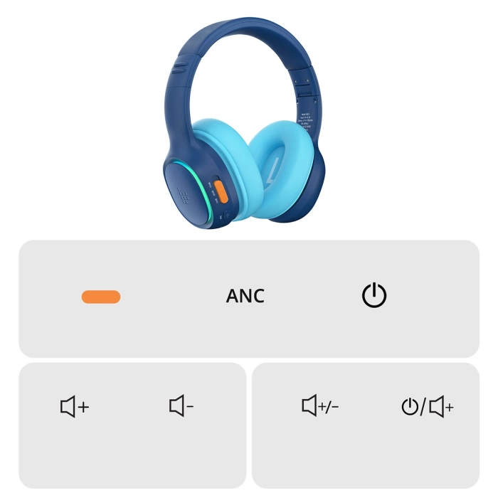 Tronsmart KH03 Wireless Headphones with ANC, for Kids, Safe - Blue