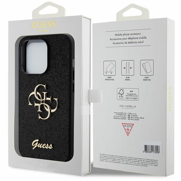 Etui Guess GUHCP15XHG4SGK iPhone 15 Pro Max 6.7" czarny/black hardcase Glitter Script Big 4G Case