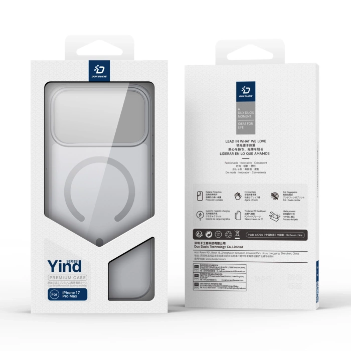 Dux Ducis Yind iPhone 17 Pro Hülle kompatibel mit MagSafe - Grau