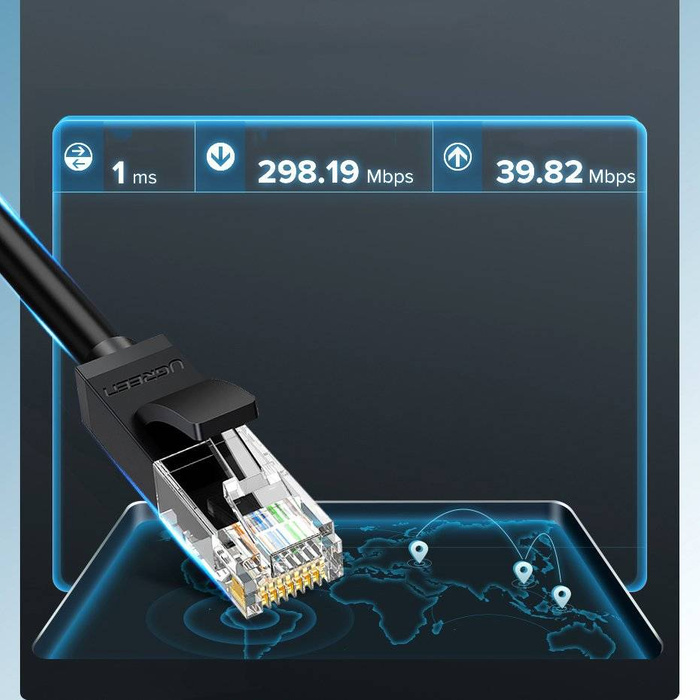 Ugreen Kábel internet hálózati kábel Ethernet patchcord RJ45 Cat 6 UTP 1000Mbps 3m kék (NW102 11203)