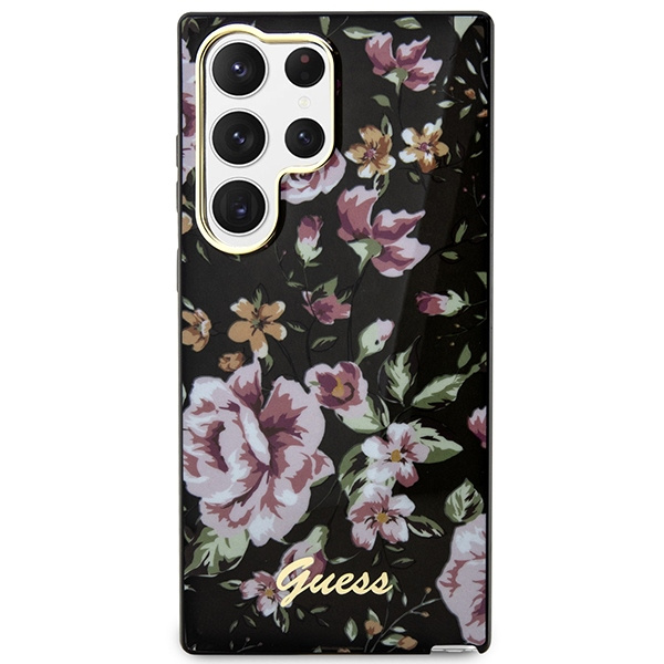Hülle Guess Guhcs23lhcfwsk S23 Ultra S918 Schwarz/Schwarz Hardcase Flower Collection Case