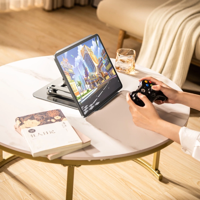 Wozinsky WRS-CPY84SS Aluminium-Laptopständer + Gratis! Smartphone-Ständer – Silber