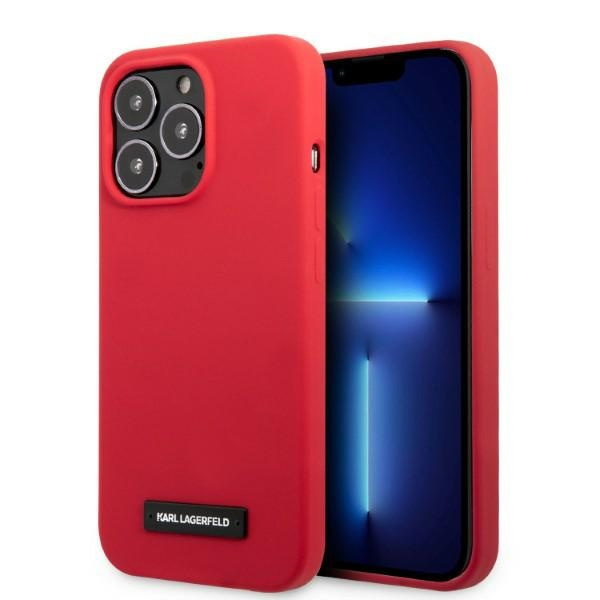 Coque Karl Lagerfeld Klhcp13lslmp1r iPhone 13 Pro / 13 6.1" Hardcase Red/red Silicone Plaque Case