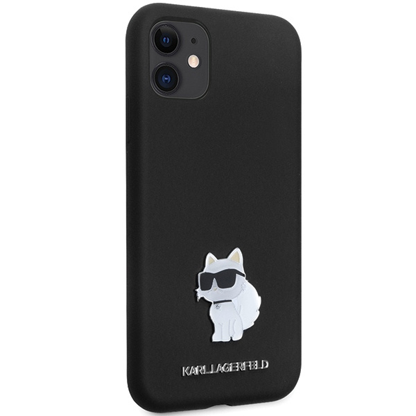 Etui Karl Lagerfeld KLHCN61SMHCNPK iPhone 11 / Xr 6.1" czarny/black hardcase Silicone C Metal Pin