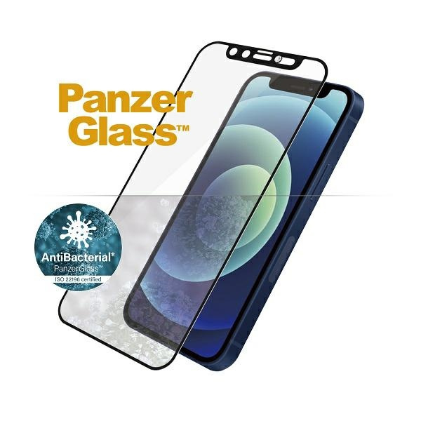 PanzerGlass E2E Microfracture iPhone 12 Mini 5.4" CamSlider Swarovsky Case Friendly AntiBacterial schwarz/schwarz