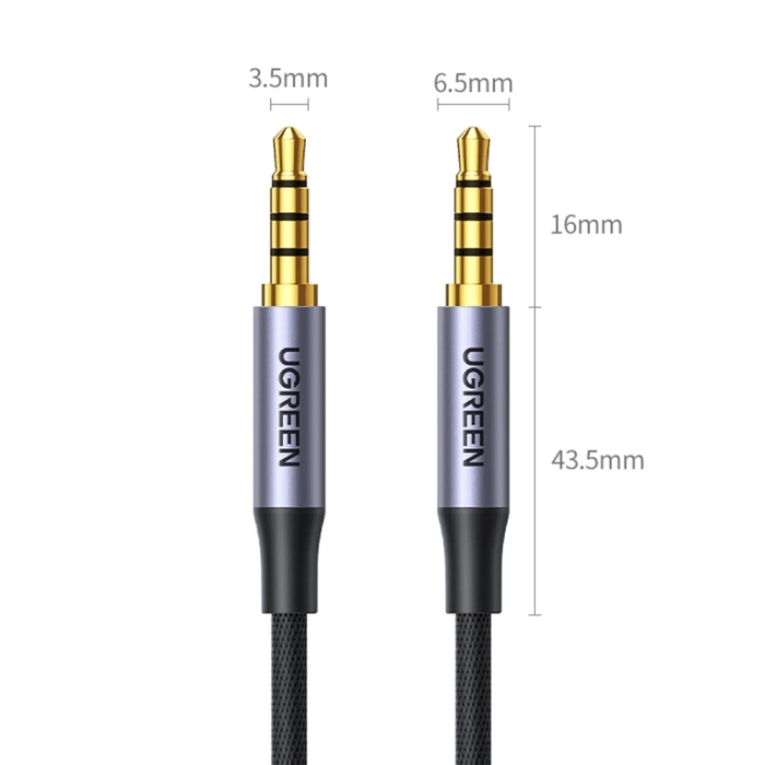 Ugreen cable AUX mini jack 3.5mm cable (male) - 3.5mm mini jack (male) 2m black (AV183)