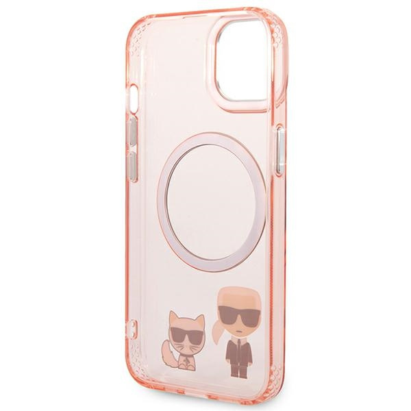 Karl Lagerfeld KLHMP14MHKCP iPhone 14 Plus 6.7" hardcase pink/pink Karl & Choupette Aluminum MagSafe