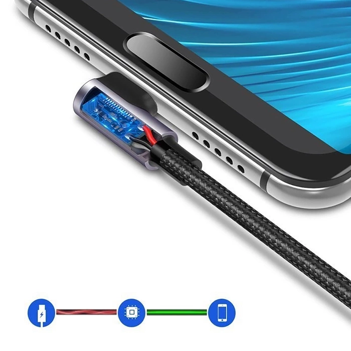 Câble USB à USB-C coudé UGREEN US284, 3A , 3m (noir)