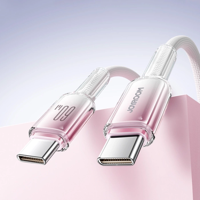 Joyroom S-A42 Crystal-Clear Series 60W USB-C – USB-C-Kabel 1,2 m – Weiß