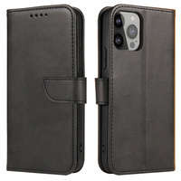 Magnet Case elegante custodia tipo libreria con cavalletto per iPhone 13 Pro Max nero