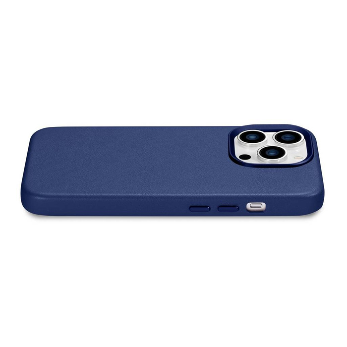 iCarer Custodia in Pelle Custodia in Vera Pelle per iPhone 14 Pro Blu (WMI14220706-BU) (Compatibile MagSafe)