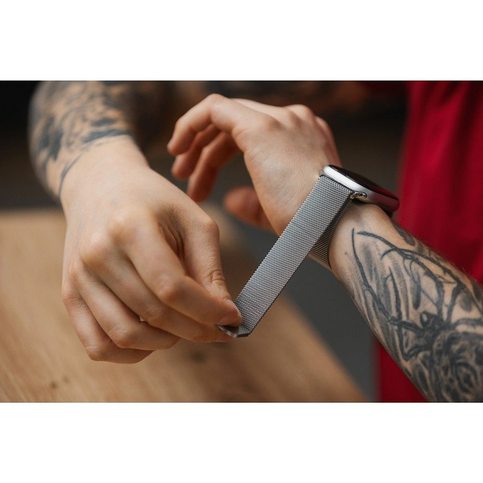 FORCELL F-DESIGN FA03 pasek do APPLE Watch 38 / 40 / 41 mm srebrny