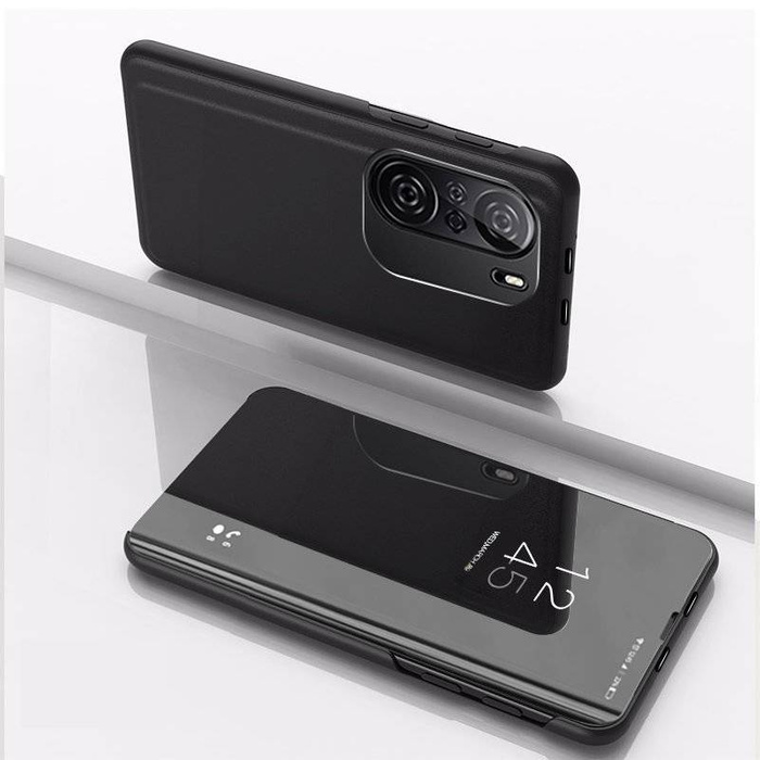 Clear View Case étui coque avec flip cover Xiaomi Redmi K40 Pro+ / K40 Pro / K40 / Poco F3 noir