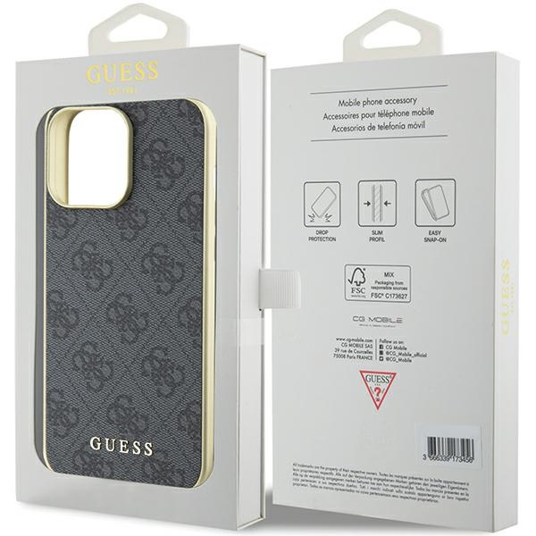 Guess GUHCP15XGF4GGR iPhone 15 Pro Max 6.7" grigio/grigio rigidocase 4G Charms Collection