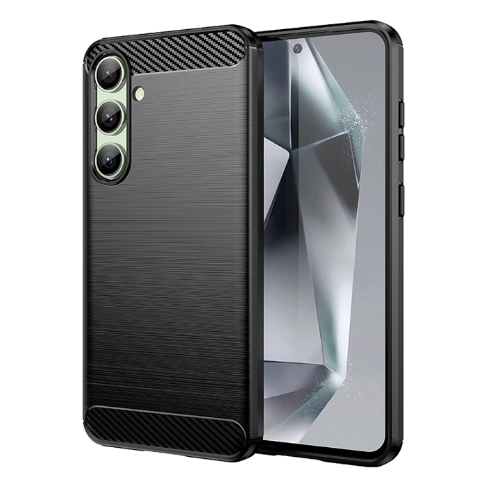 Carbon Case Silikonhülle für Samsung Galaxy S24 FE - Schwarz