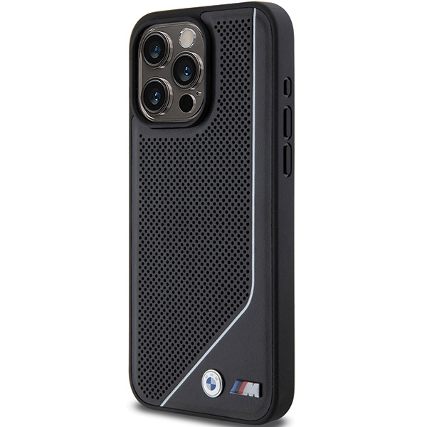 Funda Bmw Bmhmp15x23pucpk IPhone 15 Pro Max 6.7" Negro/Negro Durocase Perforado Twisted Line MagSafe Case