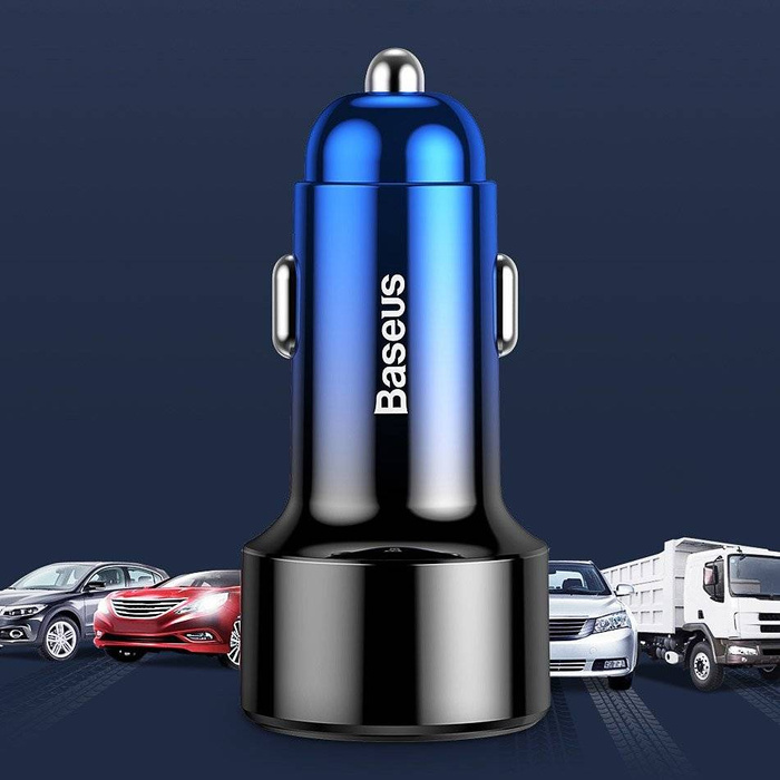 [RETURNED ITEM] Baseus Magic Series Dual QC Car Charger with digital display 2x USB QC3.0 45W 6A Black (CCMLC20A-01)