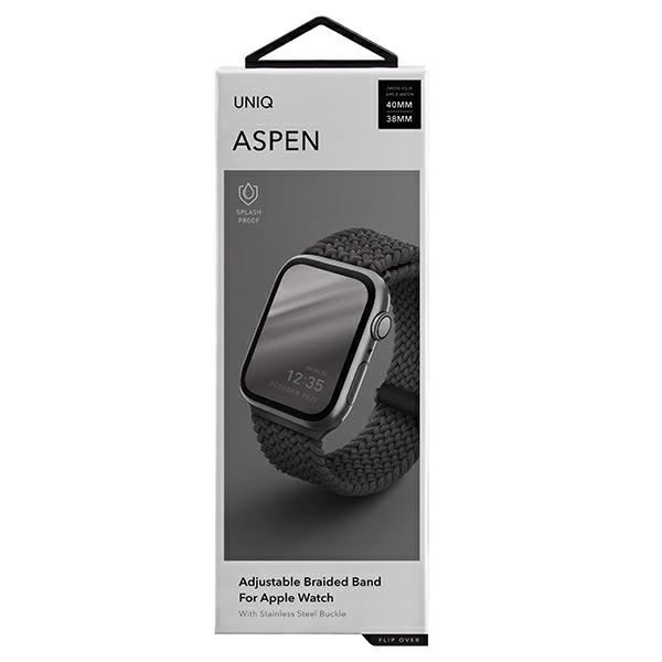 UNIQ řemínek Aspen Apple Watch 40/38/41mm opletené šedá/granitově šedá